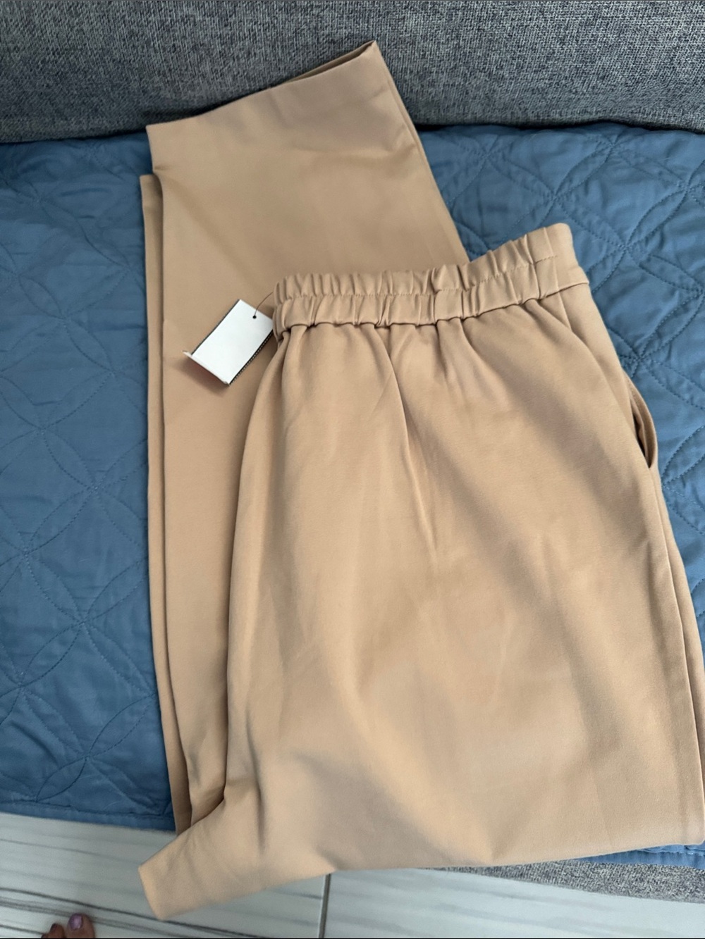 Skies Are Blue Beige High-Waist Trousers - Picture 2 of 2